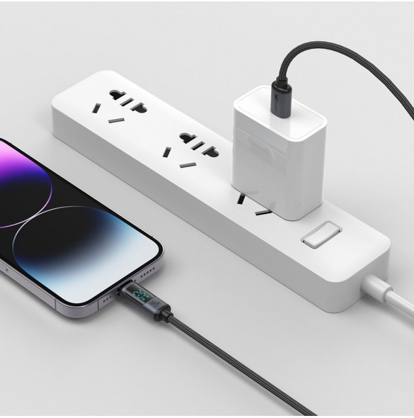 Lightning - USB C-kabel 20W 1,2m med LED-skärm Joyroom S-CL020A16 - svart
