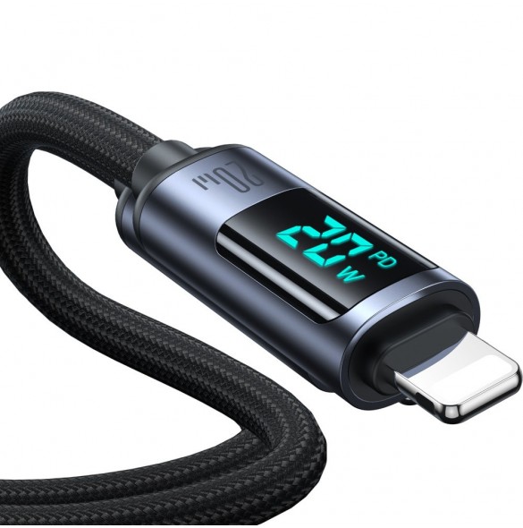 Lightning - USB C-kabel 20W 1,2m med LED-skärm Joyroom S-CL020A16 - svart