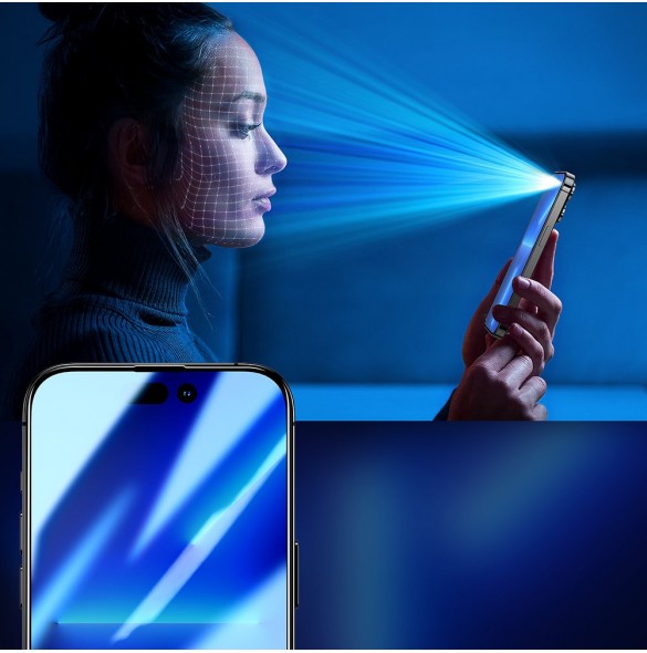 Joyroom Knight 2.5D Privacy TG härdat glas för iPhone 14 Plus med antispionfilter helskärm med ram transparent (JR-P03)