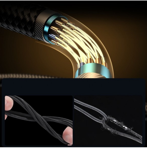 Joyroom USB C-kabel vinklad - USB för snabb laddning och dataöverföring 3A 1,2 m svart (S-UC027A6)