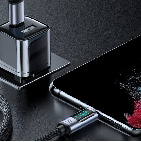 USB C - USB C-kabel 100W 1,2m med LED-display Joyroom S-CC100A16 - svart