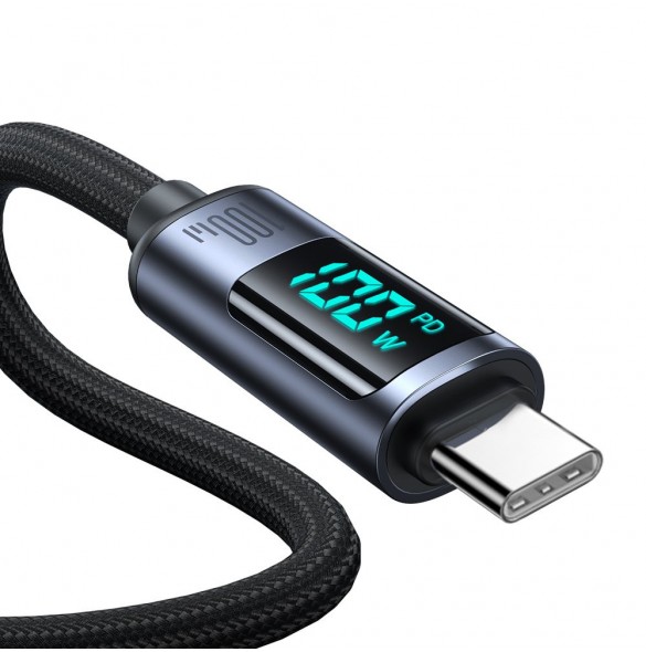 USB C - USB C-kabel 100W 1,2m med LED-display Joyroom S-CC100A16 - svart