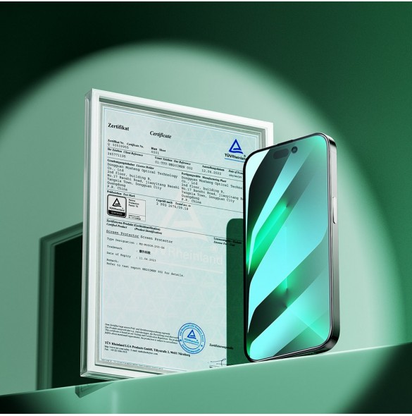 Joyroom Knight Green Glass för iPhone 14 Plus med helskärmsfilter mot blått ljus (JR-G03)
