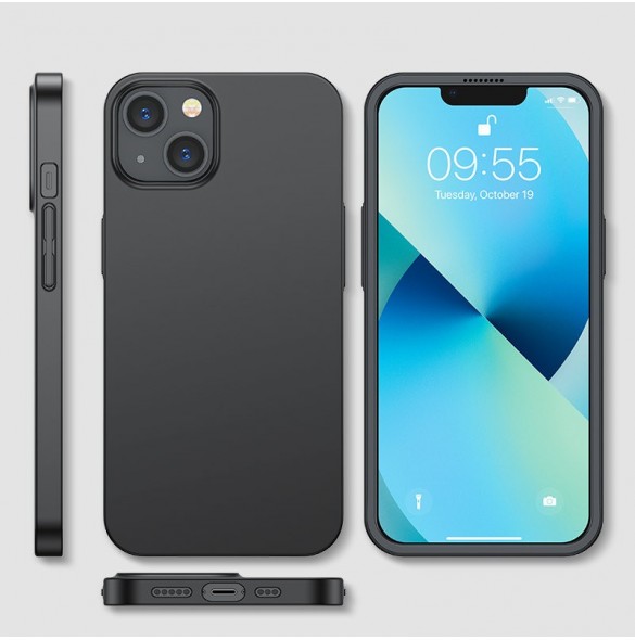 Joyroom 360 Full Case fram och bak skal för iPhone 13 + skärmskydd i härdat glas svart (JR-BP927 svart)