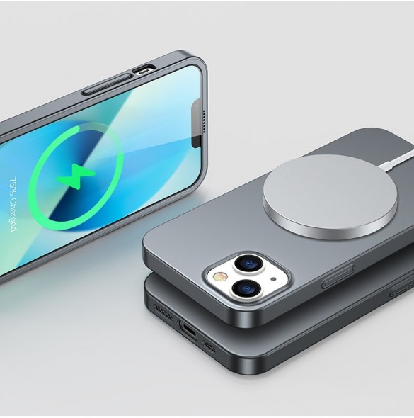 Joyroom 360 Full Case fram och bak skal för iPhone 13 + skärmskydd i härdat glas grå (JR-BP927 tranish)