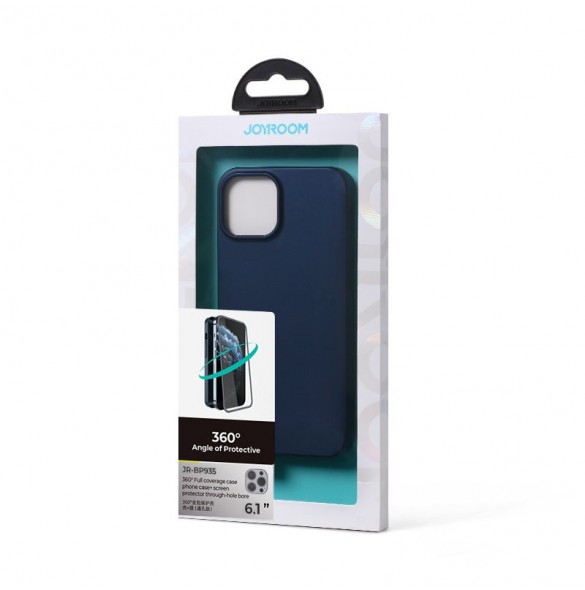 Joyroom 360 Helfodral fram och bak skal till iPhone 13 Pro + skärmskydd i härdat glas blå (JR-BP935 blå)