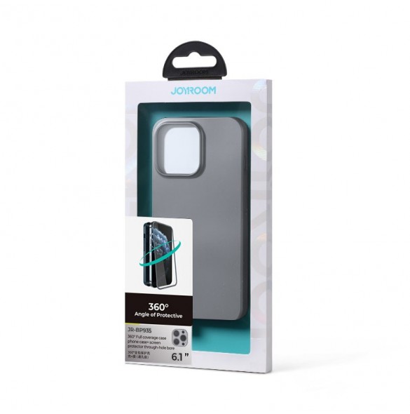 Joyroom 360 Full Case fram och bak skal till iPhone 13 Pro + skärmskydd i härdat glas grå (JR-BP935 tranish)