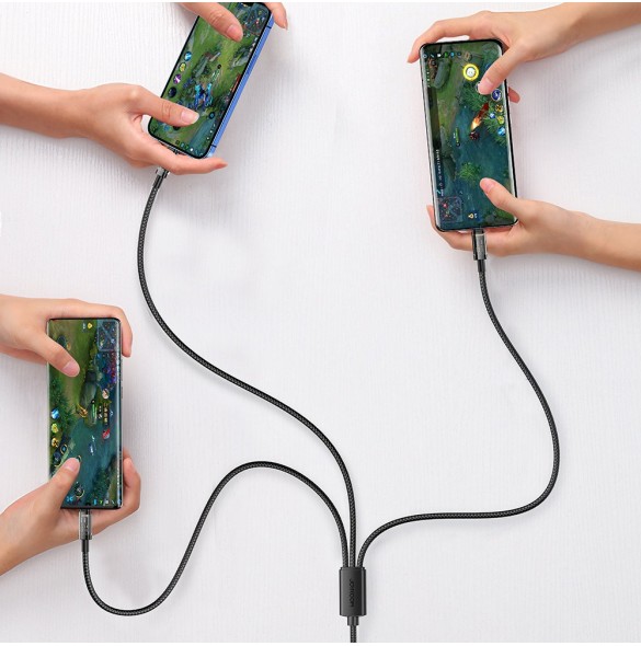 Joyroom 3in1 USB-kabel - USB Typ C / Lightning / micro USB 3,5 A 1,2 m svart (S-1T3015A5)