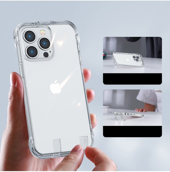 Joyroom Defender Series Fodral Skal för iPhone 14 Pro Armored Hook Cover Stand Clear (JR-14H2)