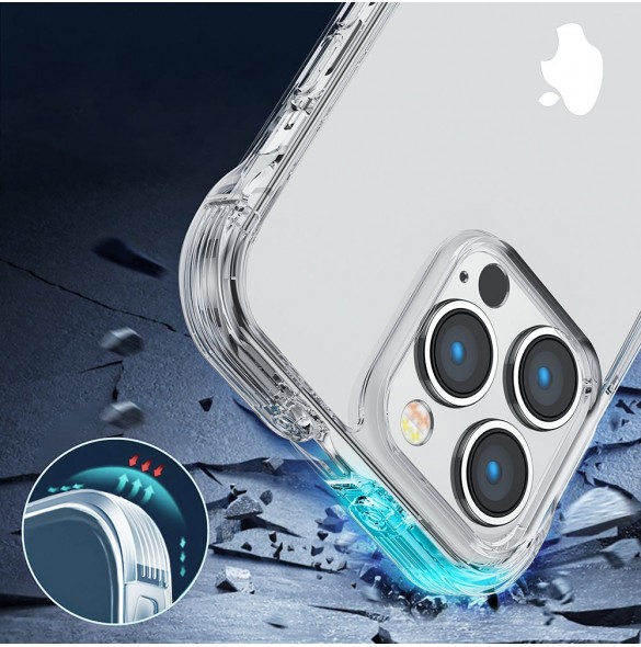 Joyroom Defender Series Fodral Skal för iPhone 14 Pro Armored Hook Cover Stand Clear (JR-14H2)