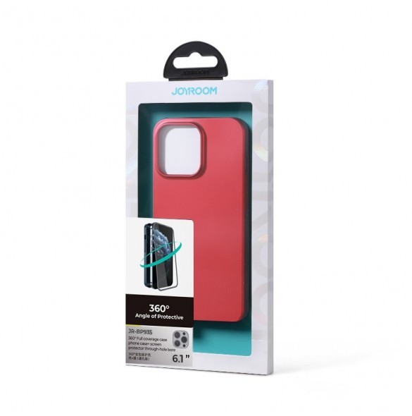 Joyroom 360 Full Case fram och bak skal till iPhone 13 Pro + skärmskydd i härdat glas rött (JR-BP935 röd)