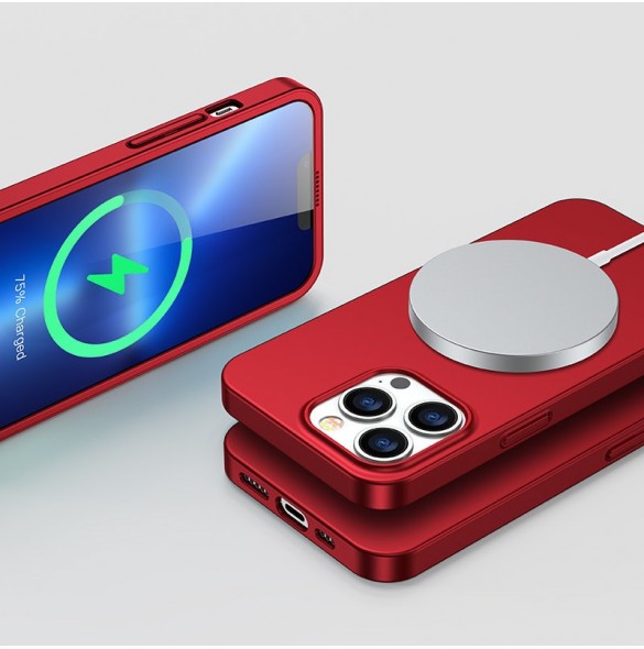 Joyroom 360 Full Case fram och bak skal till iPhone 13 Pro + skärmskydd i härdat glas rött (JR-BP935 röd)