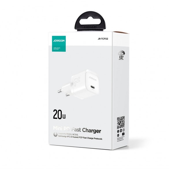 Miniladdare USB C 20W PD Joyroom JR-TCF02 - Vit