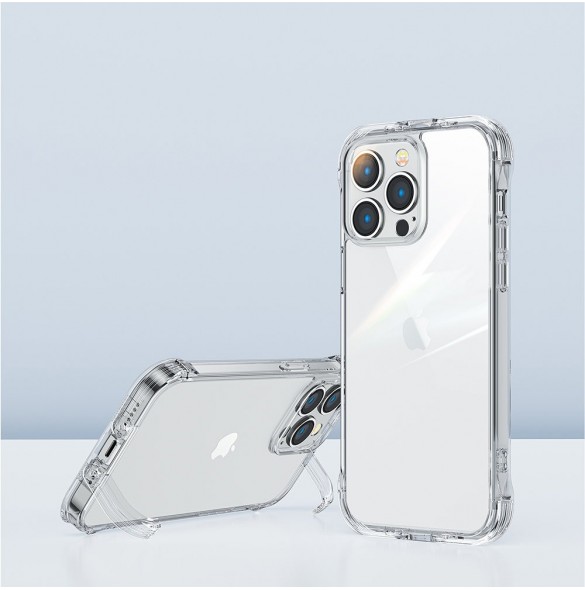 Joyroom Defender Series Fodral Skal för iPhone 14 Plus Armored Hook Cover Stand Clear (JR-14H3)