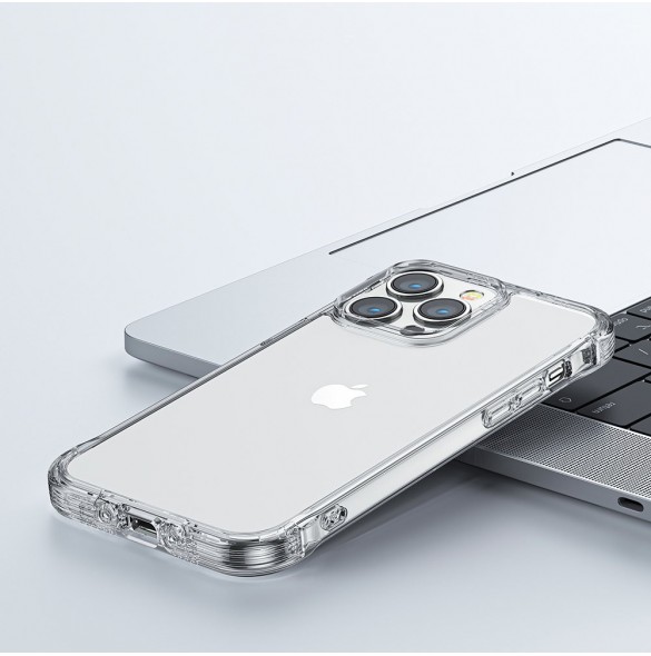Joyroom Defender Series Fodral Skal för iPhone 14 Plus Armored Hook Cover Stand Clear (JR-14H3)