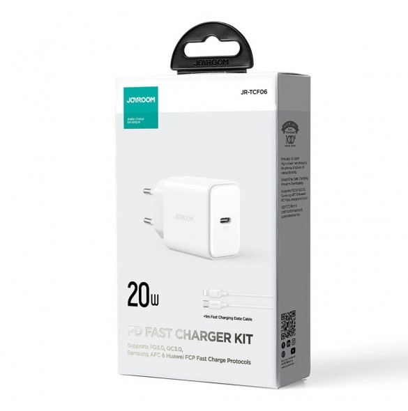 20W USB C PD-laddare med USB C-kabel - Lightning Joyroom JR-TCF06