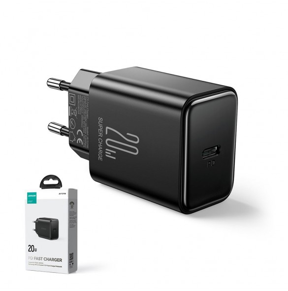 USB C-laddare 20W PD Joyroom JR-TCF06 med USB C-kabel - Lightning - svart