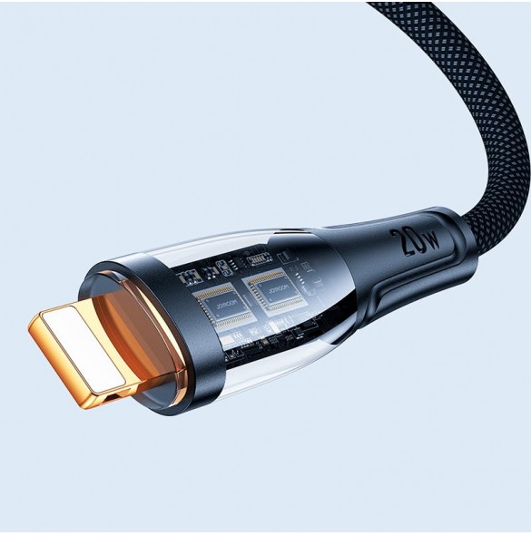 Joyroom snabbladdningskabel med smart switch USB-C - Lightning 20W 1,2m svart (S-CL020A3)