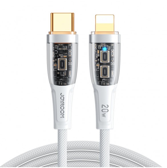 Joyroom snabbladdningskabel med smart switch USB-C - Lightning 20W 1,2m vit (S-CL020A3)
