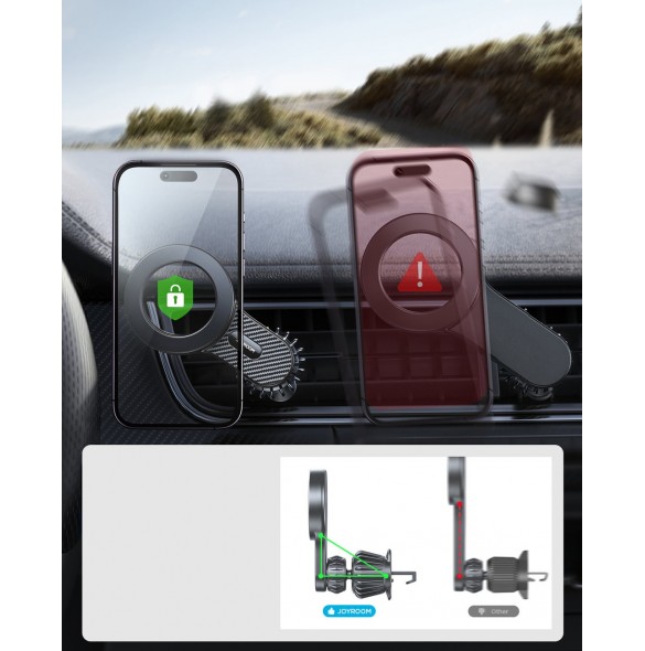 Magnetisk bilhållare för iPhone med MagSafe Joyroom JR-ZS355 - svart