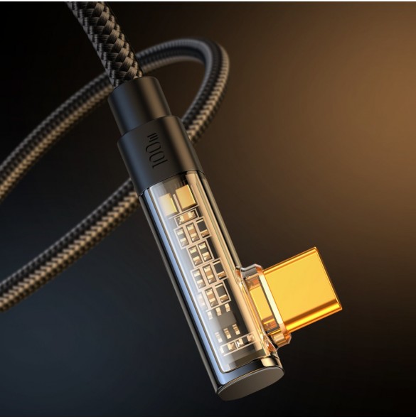 Joyroom USB C-kabel vinklad - USB C för snabb laddning och dataöverföring 100W 1,2 m svart (S-CC100A6)
