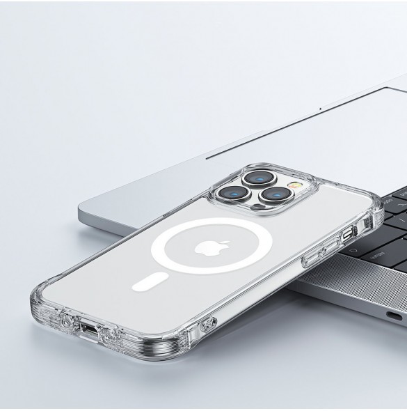 Joyroom Magnetic Defender Magnetic Case för iPhone 14 Pro Armored Case med krokar Stativ Klar (MagSafe-kompatibel)