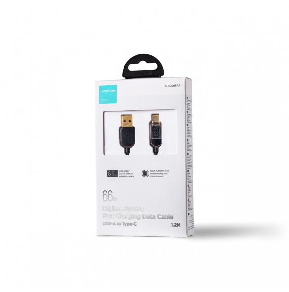 Joyroom USB-kabel - USB C 66W för snabbladdning och dataöverföring 1,2 m svart (S-AC066A4)