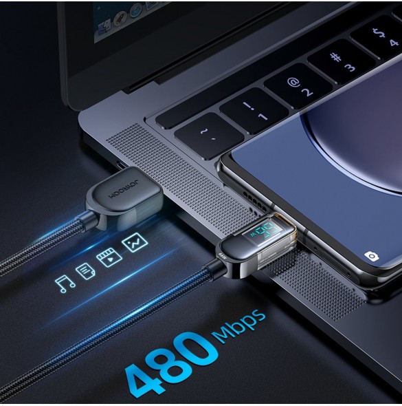 Joyroom USB-kabel - USB C 66W för snabbladdning och dataöverföring 1,2 m svart (S-AC066A4)
