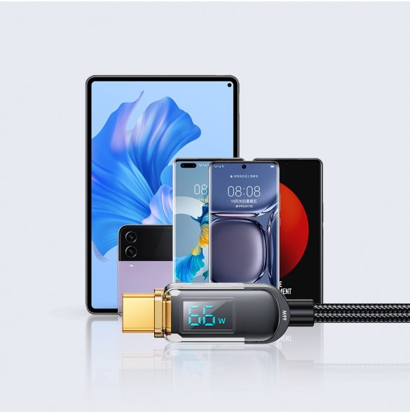 Joyroom USB-kabel - USB C 66W för snabbladdning och dataöverföring 1,2 m svart (S-AC066A4)