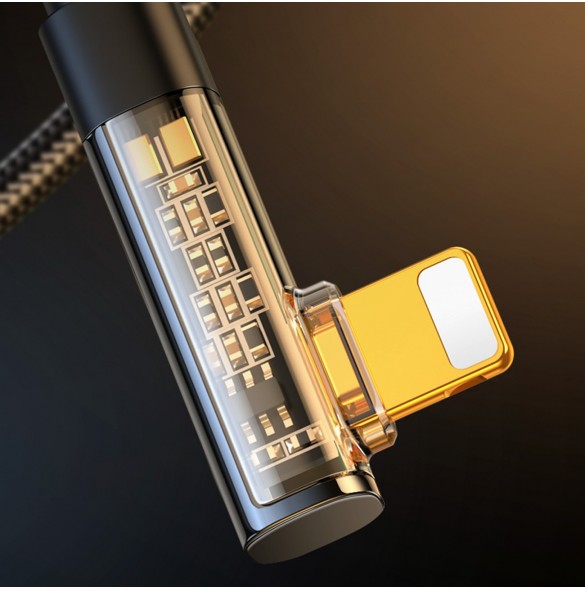 Joyroom Angled Lightning - USB-kabel för snabb laddning och dataöverföring 2,4A 1,2 m svart (S-UL012A6)