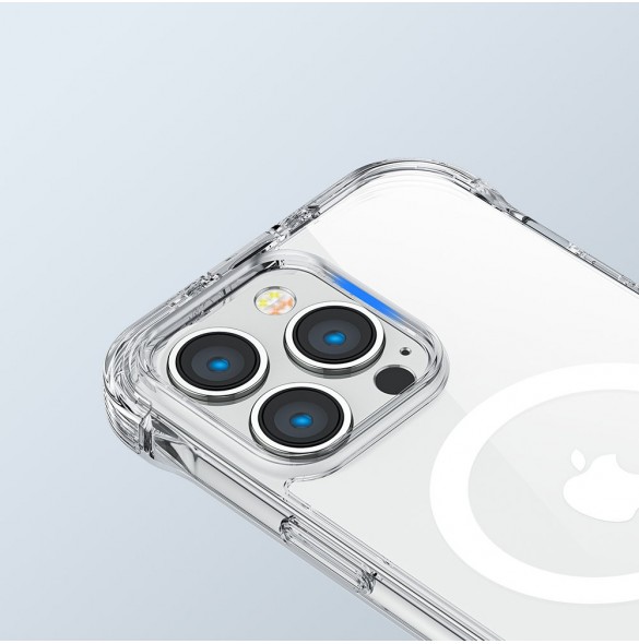 Joyroom Magnetic Defender Magnetic Case för iPhone 14 Pro Max Pansarskal med krokar Stativ Klar (MagSafe-kompatibel)