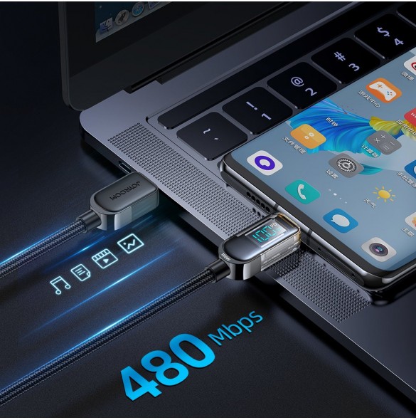 Joyroom USB C - USB C 100W kabel för snabb laddning och dataöverföring 1,2 m svart (S-CC100A4)