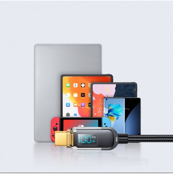 Joyroom USB C - USB C 100W kabel för snabb laddning och dataöverföring 1,2 m svart (S-CC100A4)