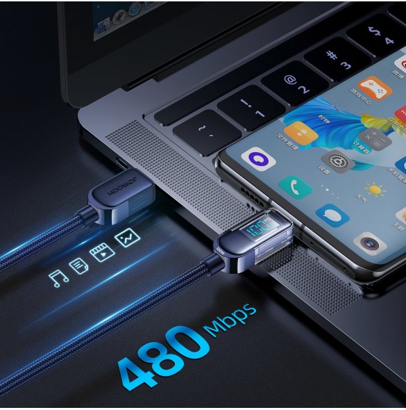Joyroom USB C - USB C 100W kabel för snabb laddning och dataöverföring 1,2 m blå (S-CC100A4)
