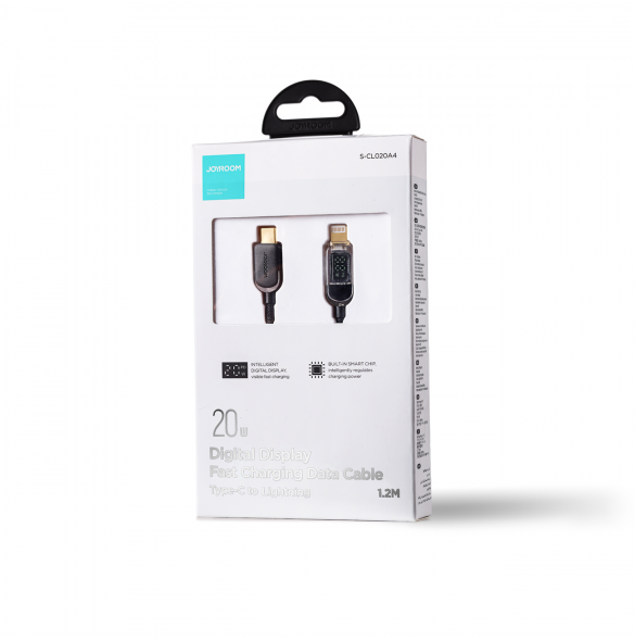 Joyroom USB C - Lightning 20W-kabel med laddningsströmdisplay 1,2 m svart (S-CL020A4)