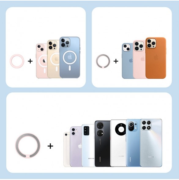 Joyroom Set med magnetiska monteringsringar för smartphone / surfplatta 2 st Svart (JR-Mag-M1)