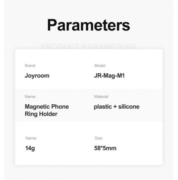 Joyroom Set med magnetiska monteringsringar för smartphone / surfplatta 2 st Svart (JR-Mag-M1)