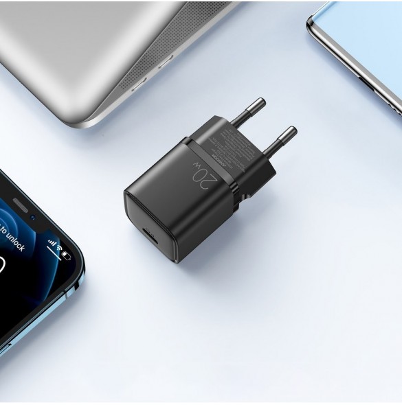 Joyroom snabb väggladdare USB Typ C 20W Power Delivery Quick Charge 3.0 AFC svart (L-P202)