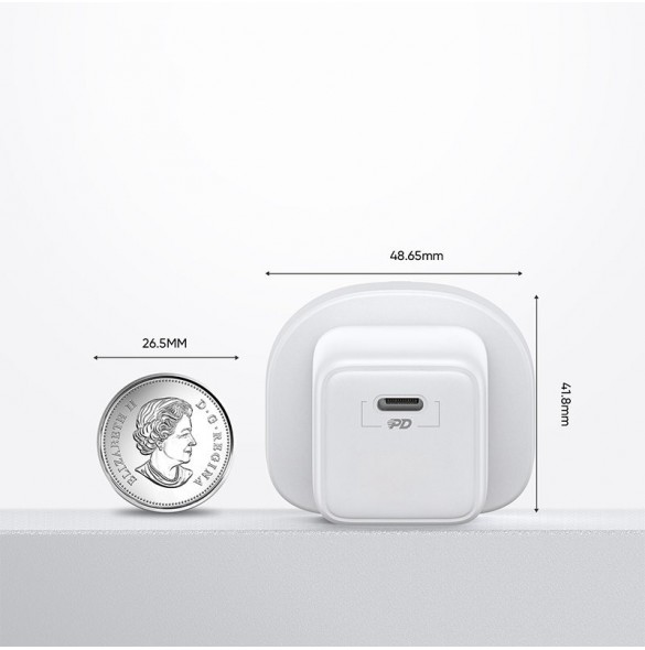 Joyroom väggladdare USB Typ C / USB 30W Strömförsörjning Snabbladdning 4,5A (UK-kontakt) vit (L-QP303)