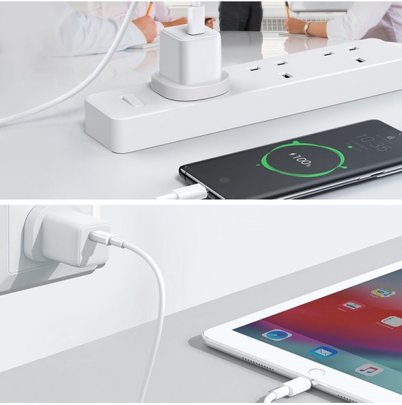 Joyroom Fast USB Typ C Väggladdare 25W 3A UK-kontakt Vit (L-P251)