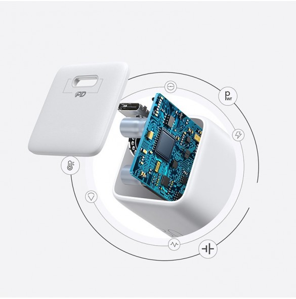Joyroom Fast USB Typ C Väggladdare 25W 3A UK-kontakt Vit (L-P251)