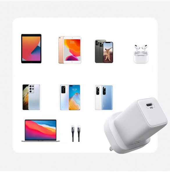 Joyroom Fast USB Typ C Väggladdare 25W 3A UK-kontakt Vit (L-P251)