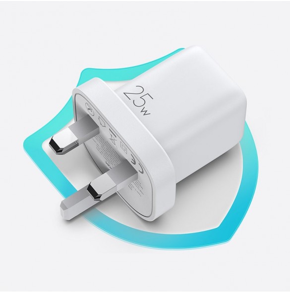 Joyroom Fast USB Typ C Väggladdare 25W 3A UK-kontakt Vit (L-P251)