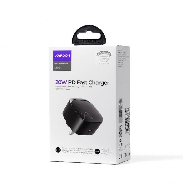 Liten snabb USB Typ C PD-laddare 20W UK-kontakt Vit (L-P210)
