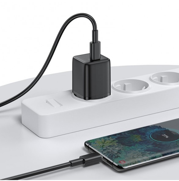 Joyroom Small Fast USB Typ C PD Laddare 25W EU-kontakt Svart (L-P251)