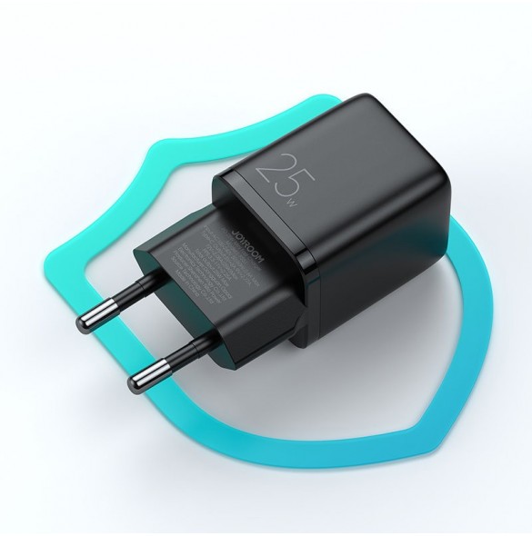 Joyroom Small Fast USB Typ C PD Laddare 25W EU-kontakt Svart (L-P251)