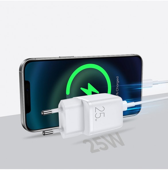 Joyroom Fast USB Typ C Väggladdare 25W 3A EU-kontakt Vit (L-P251)