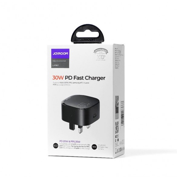 Liten snabb USB Typ C PD-laddare 20W UK-kontakt Vit (L-P307)