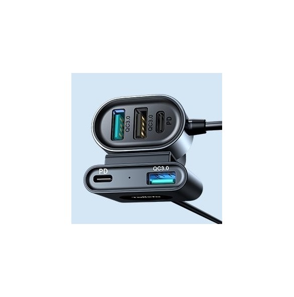 Joyroom billaddare 2xPD + 2xQC3.0 72W 1,5m svart (JR-CL05)