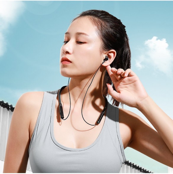 Joyroom trådlösa bluetooth sporthörlurar halsband svart (JR-D6)